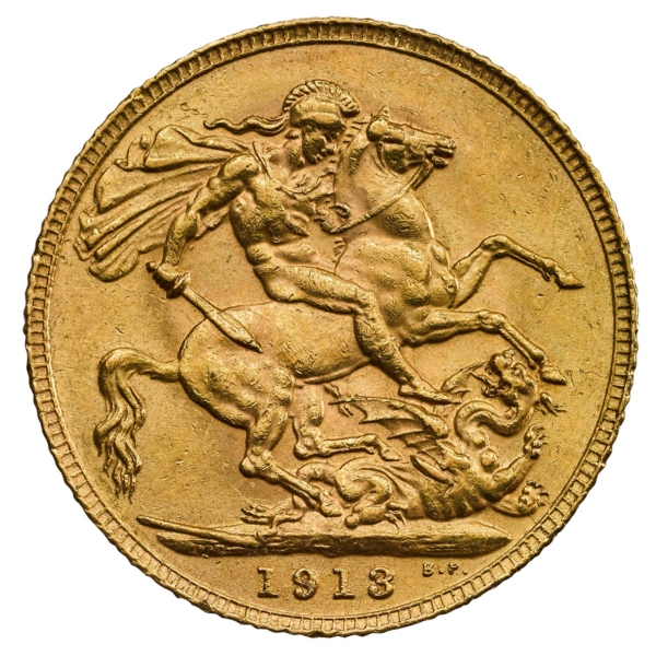 his13g5_1913_george_v_sovereign_rev King George V Gold Coin